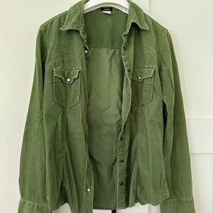 J. Crew Olive Cotton Shirt